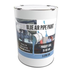 Blue pipe marking paint for industrial pipe labeling and safety identification supplied by Opal Industrial Solutions Ltd in Kenya, Uganda, Tanzania, and Ethiopia.