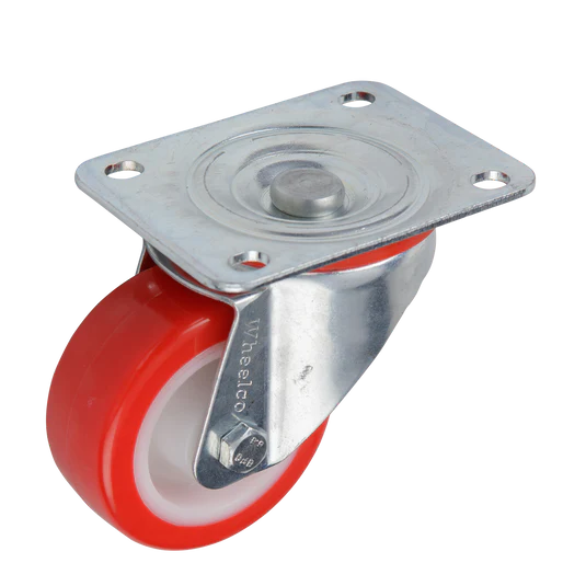 80mm castor wheel swivel plate for medium-duty equipment and carts supplied by Opal Industrial Solutions Ltd in Kenya, Uganda, Tanzania and Ethiopia.