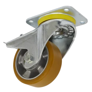 Castor wheel swivel plate with total lock for trolley and equipment mobility supplied by Opal Industrial Solutions Ltd in Kenya, Uganda, Tanzania and Ethiopia.