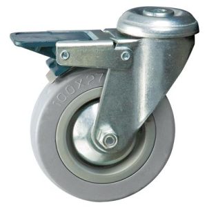 Castor wheel bolt hole swivel 100mm for trolley and equipment mobility supplied by Opal Industrial Solutions Ltd in Kenya, Uganda, Tanzania and Ethiopia.
