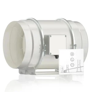 200mm PVC inline duct fan for ventilation and air movement in corrosive environment supplied by Opal Industrial Solutions Ltd in Kenya, Uganda, Tanzania, and Ethiopia.