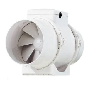 150mm PVC inline duct fan for ventilation and air movement in corrosive environment supplied by Opal Industrial Solutions Ltd in Kenya, Uganda, Tanzania, and Ethiopia.