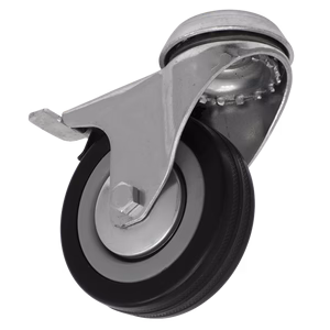 castor wheels bolt hole swivel with brake for trolley and equipment mobility supplied by Opal Industrial Solutions Ltd in Kenya, Uganda, Tanzania, and Ethiopia.