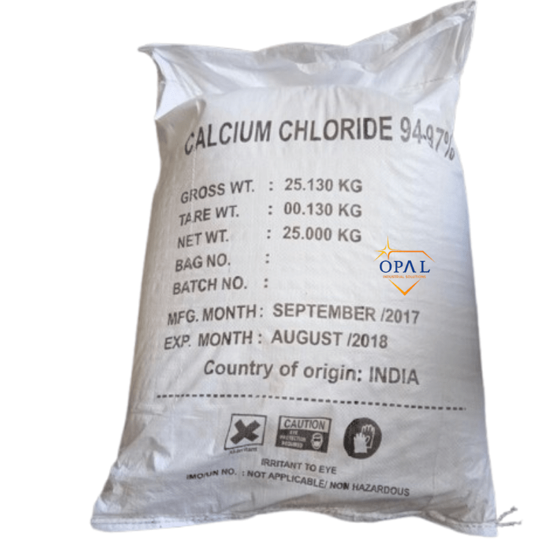 Calcium Chloride supplied by Opal Industrial Solutions for water treatment, moisture control, dust suppression, construction, and industrial applications across Kenya, Uganda, and Tanzania.